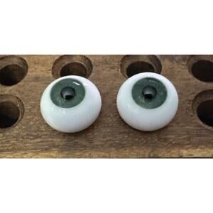 Doll Eyes A Pair Of 22 mm Glass Doll Eyes In Green New #10
